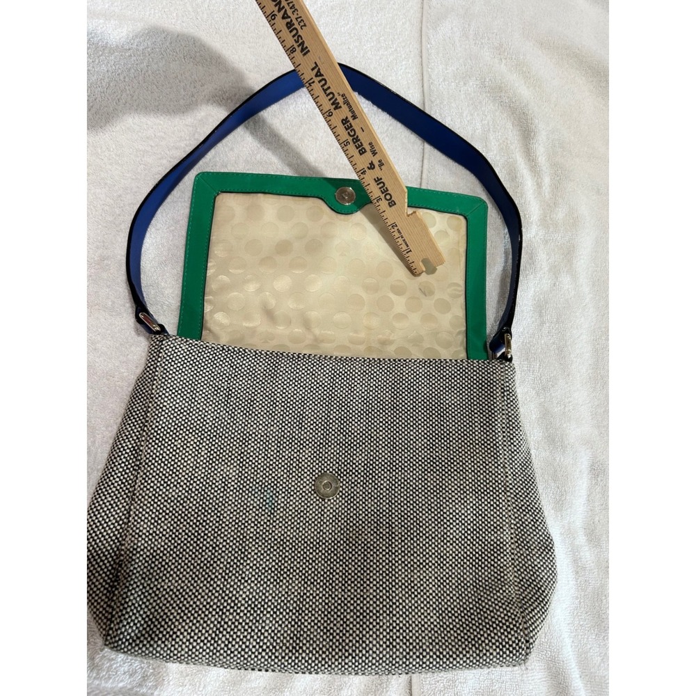 Kate Spade NY Carter Caden St. Crossbody Bag Green Blue Tweed Colorblock Sample - Picture 7 of 16